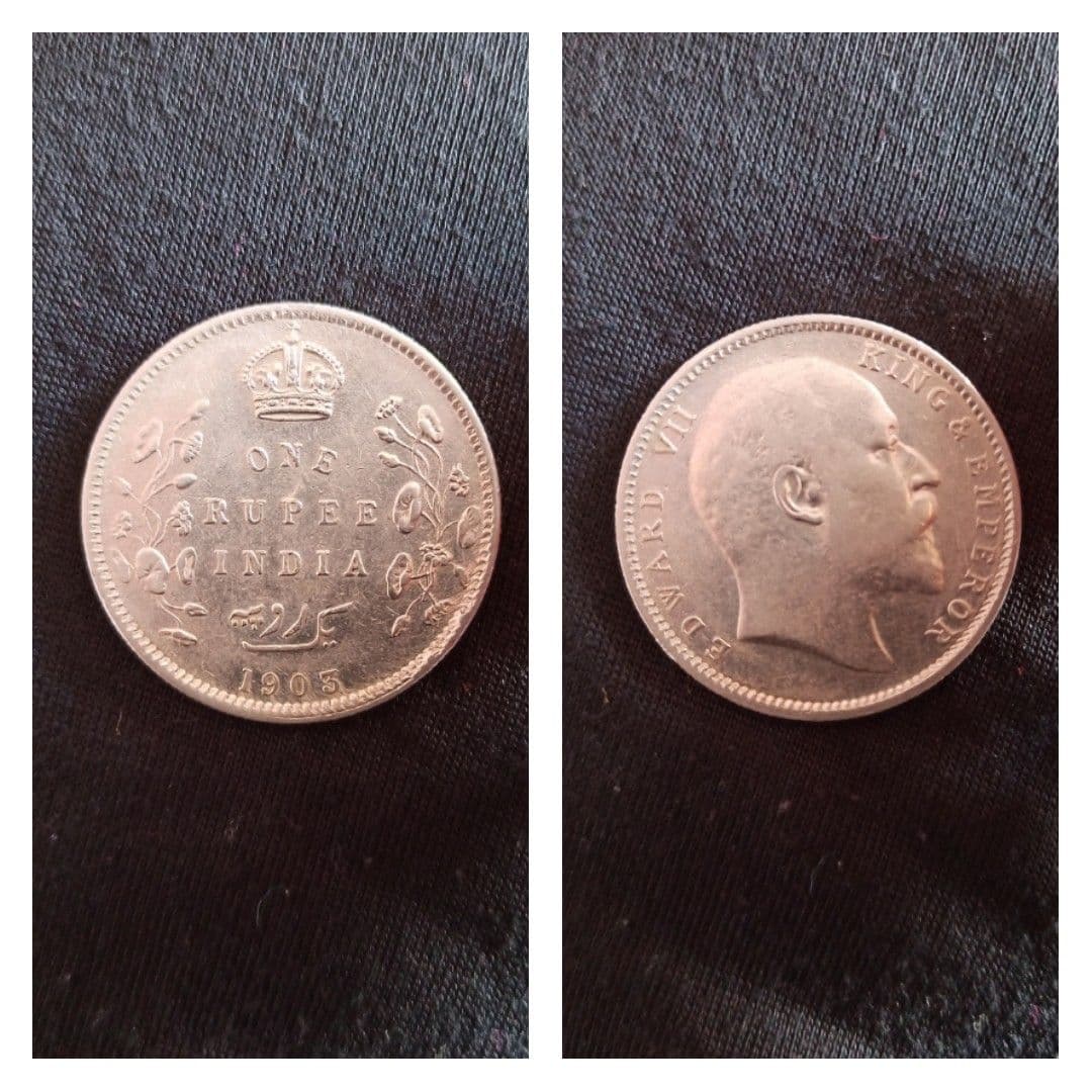 King Edward VII Silver Rupee Obverse