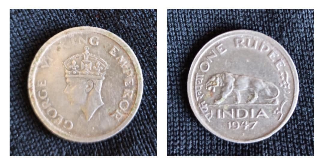 King George VI Silver Rupee Obverse