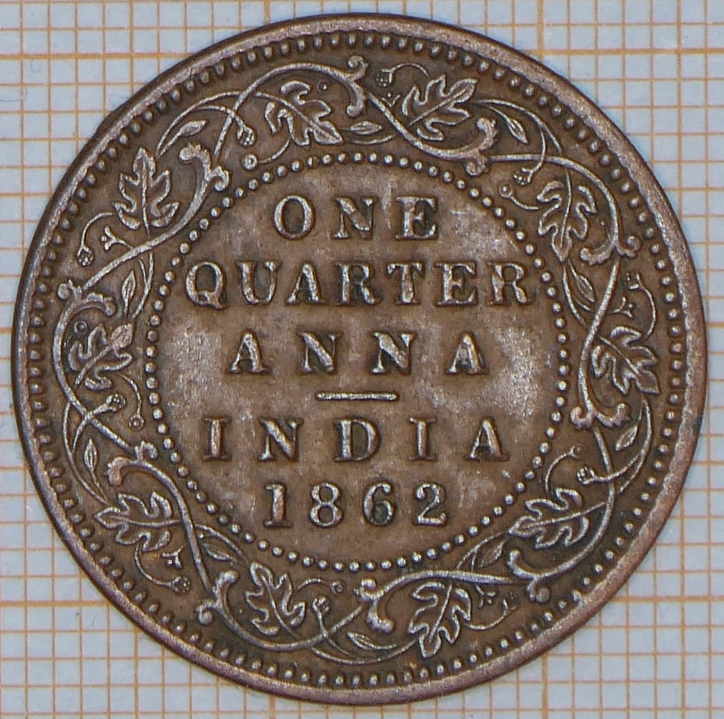 1877 Victoria One Quarter Anna Reverse