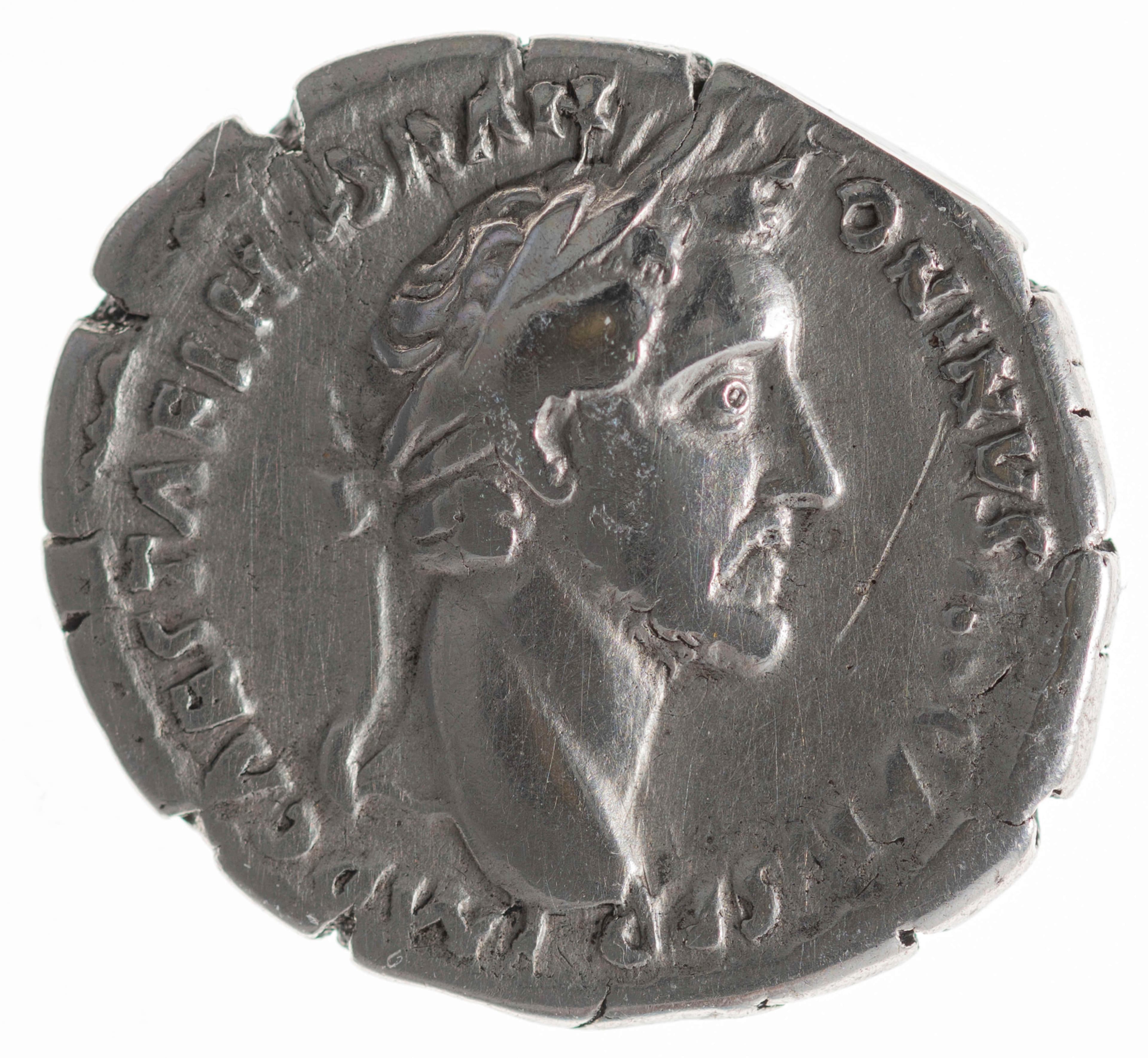 Roman Antoninus Pius Silver Denarius Obverse